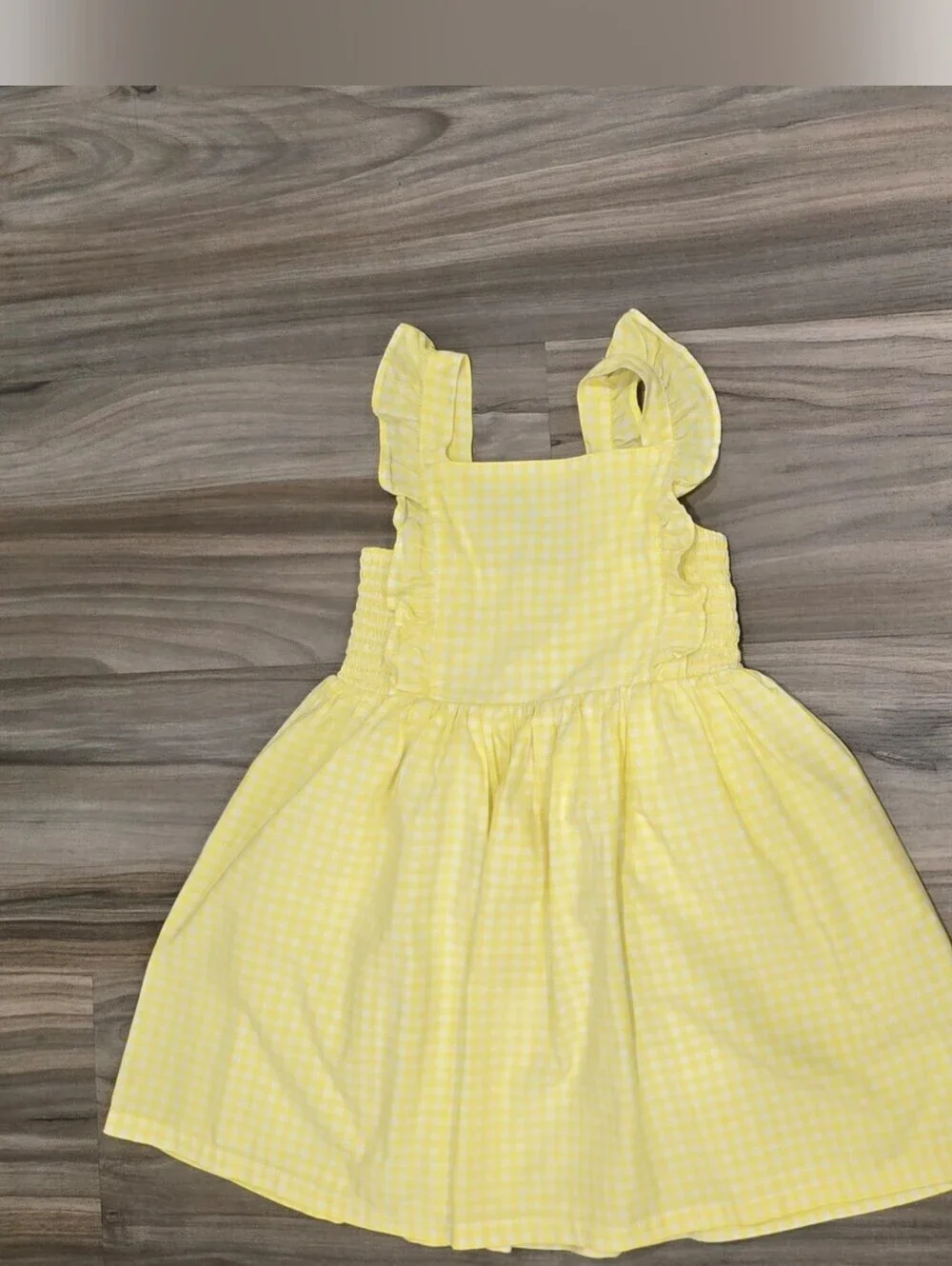 Carter’s Yellow White Gingham Sundress Girls Size 4T Fully Lined Cotton Dress